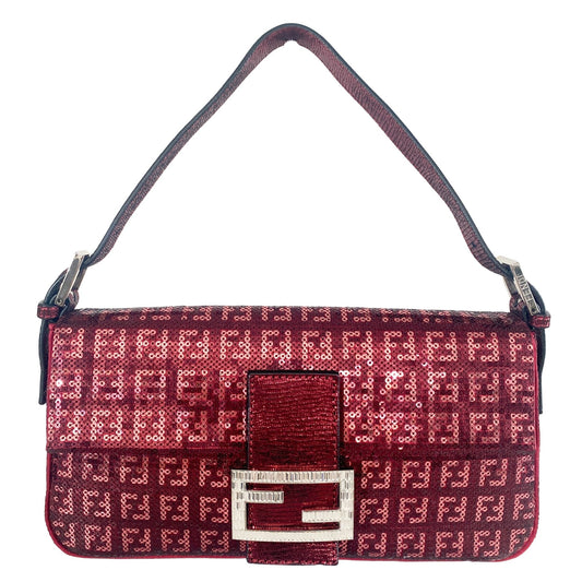 FENDI Red Sequin Baguette Rhinestone Hardware, in , Sold by HIVE PRELOVED - Shoulder Bags, ,