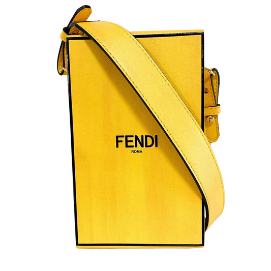 FENDI Roma Vertical Box Yellow Leather Shoulder Bag, in , Sold by HIVE PRELOVED - Shoulder Bags, ,