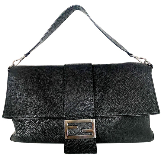 FENDI Selleria Baguette Black Leather 2WAY Shoulder Bag, in , Sold by HIVE PRELOVED - Shoulder Bags, ,