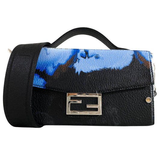 FENDI Soft Trunk Baguette 7VA565 Black / Blue, in , Sold by HIVE PRELOVED - Crossbody bags, Handle Bags, Shoulder Bags