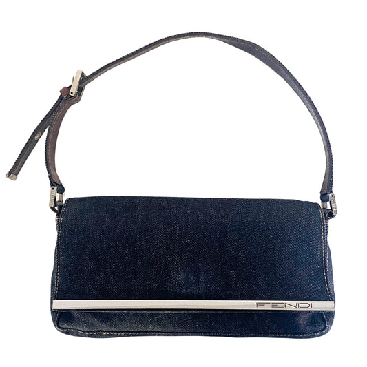 FENDI Vintage Denim Flap Shoulder Bag, in , Sold by HIVE PRELOVED - Shoulder Bags, ,