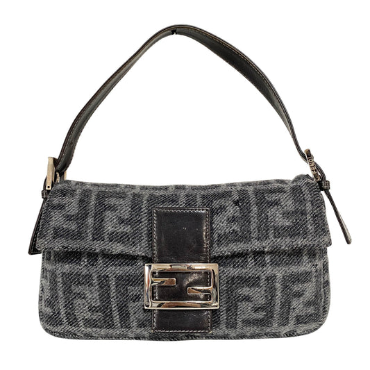 FENDI Zucca Baguette Wool Grey Shoulder Bag, in , Sold by HIVE PRELOVED - Shoulder Bags, ,