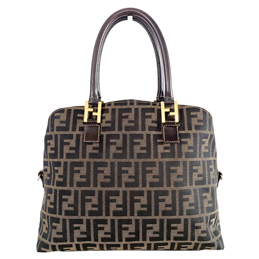 FENDI Zucca Double Top Handle Mamma Shoulder Bag, in , Sold by HIVE PRELOVED - Handle Bags, ,