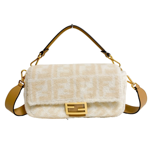 FENDI Zucca Fur Baguette Shoulder Bag, in , Sold by HIVE PRELOVED - Shoulder Bags, ,