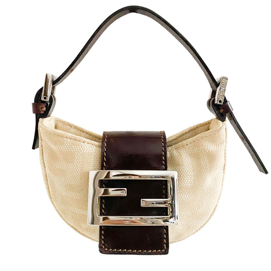 FENDI Zucca Micro Mini Croissant Bag, in , Sold by HIVE PRELOVED - Handle Bags, Mini bags,