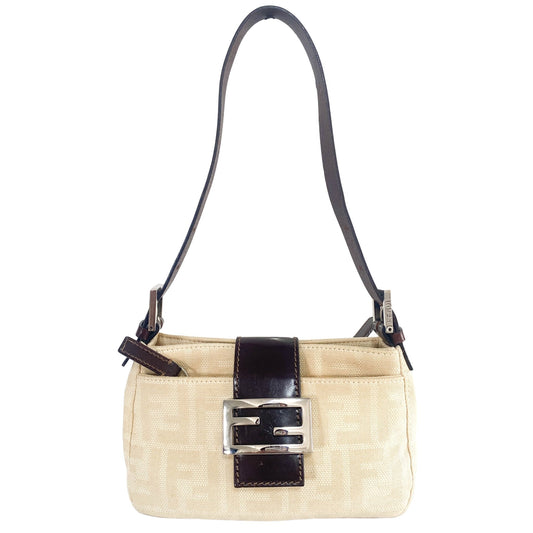 FENDI Zucca Mini Baguette Cotton Canvas, in , Sold by HIVE PRELOVED - Mini bags, Shoulder Bags,