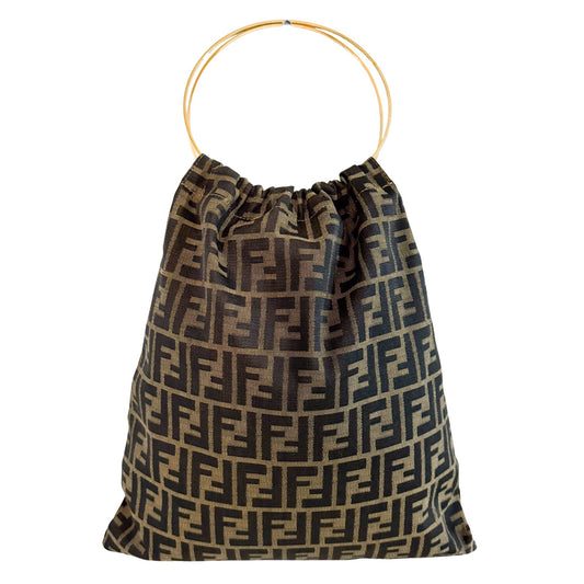 FENDI Zucca Round Gold Handle Tote Handbag, in , Sold by HIVE PRELOVED - Handle Bags, Totes,