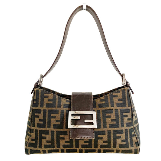 FENDI Zucca Shoulder Bag, Coated Canvas in Brown, Sold by HIVE PRELOVED - Shoulder Bags, ,