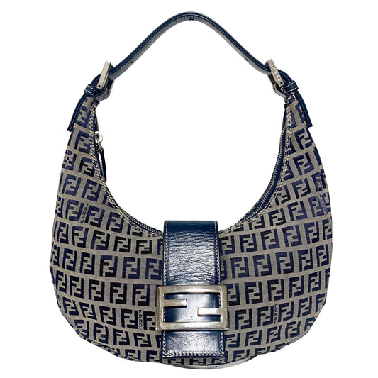 FENDI Zucchino Navy Hobo Shoulder Bag, in , Sold by HIVE PRELOVED - Shoulder Bags, ,