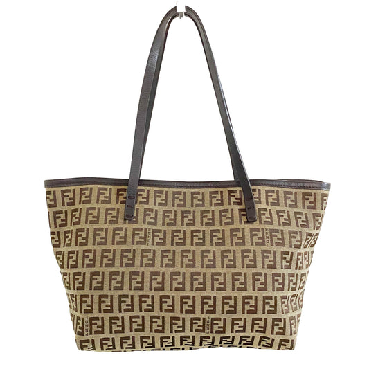 FENDI Zuccino Mini Tote Bag, Cotton Canvas in Neutral, Sold by HIVE PRELOVED - Mini bags, Totes,