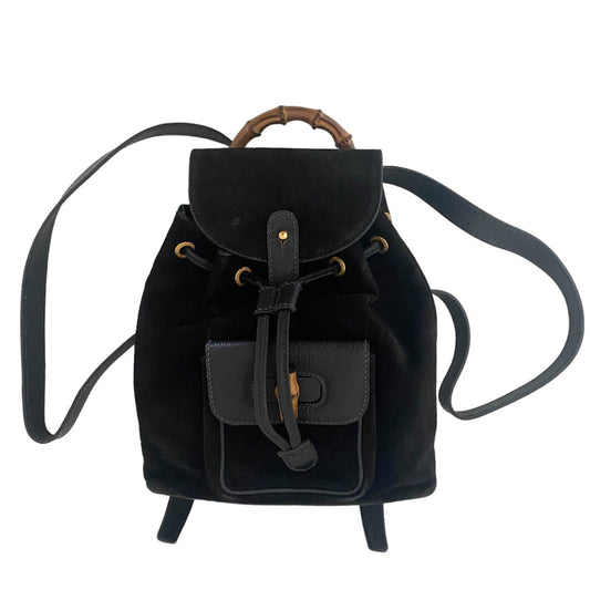 GUCCI Bamboo Suede Backpack, in , Sold by HIVE PRELOVED - Backpacks, Mini bags,