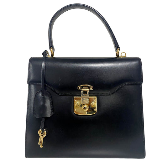 GUCCI Black Box Calf Leather Top Handle Bag, in , Sold by HIVE PRELOVED - Handle Bags, ,