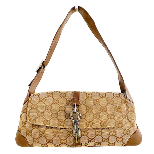 GUCCI Brown Jackie Vintage Canvas Handbag, Cotton Canvas in Brown, Sold by HIVE PRELOVED - , ,