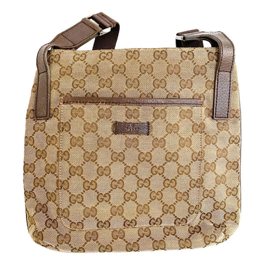 GUCCI Cloth Handbag, Brown in Cotton Canvas, Sold by HIVE PRELOVED - , ,