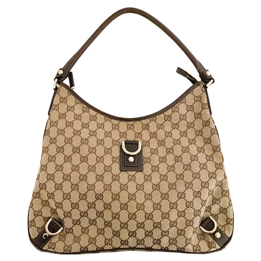 GUCCI GG Canvas Abbey Shoulder Bag, Cotton Canvas in Neutral, Sold by HIVE PRELOVED - Shoulder Bags, ,