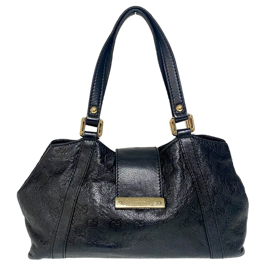 GUCCI GG Canvas Logo Embossed Black Leather Shoulder Bag, in , Sold by HIVE PRELOVED - Shoulder Bags, ,