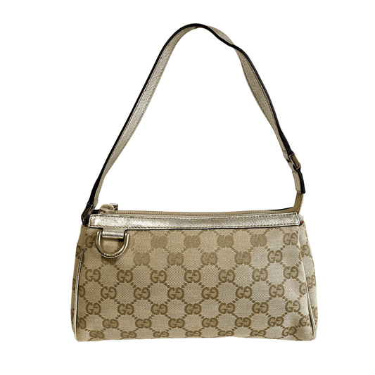 GUCCI GG Canvas Pochette Bag Beige Gold, in , Sold by HIVE PRELOVED - Handle Bags, ,