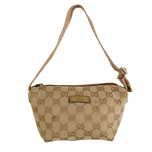 GUCCI GG Canvas Pochette Bag Beige, in , Sold by HIVE PRELOVED - Handle Bags, Shoulder Bags,