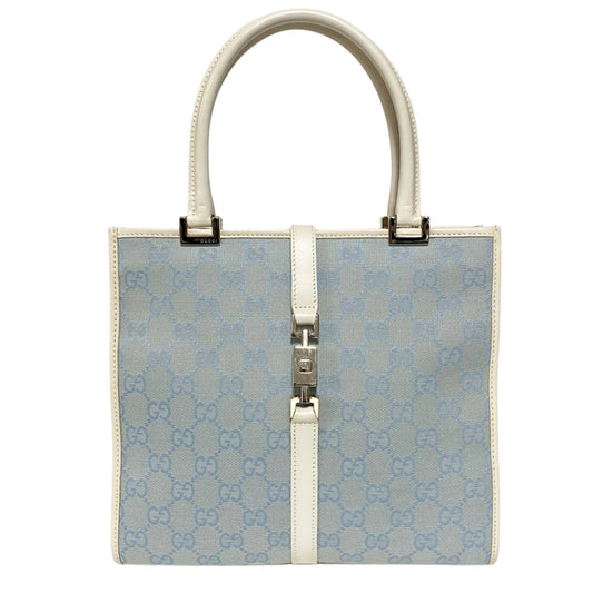 GUCCI GG Cnavas Jackie Square Lightblue Handbag, in , Sold by HIVE PRELOVED - Handle Bags, ,