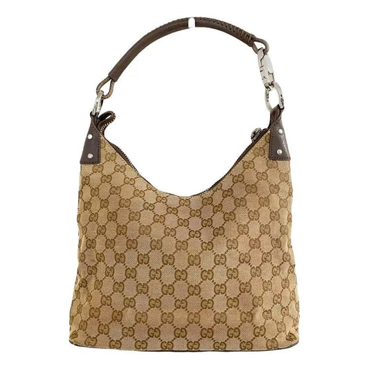 GUCCI Hobo Cloth Handbag, Neutral in Cotton Canvas, Sold by HIVE PRELOVED - , ,