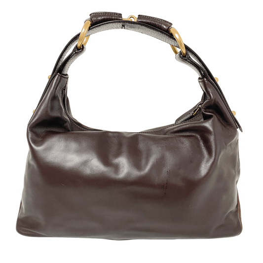 GUCCI Horsebit Dark Brown Leather Hobo Shoulder Bag, in , Sold by HIVE PRELOVED - Shoulder Bags, ,