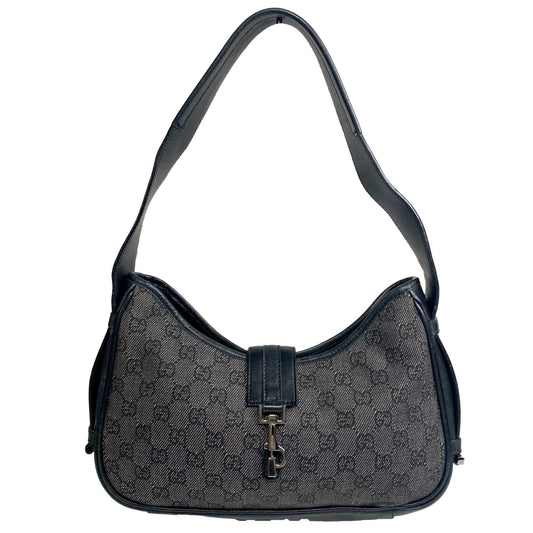 GUCCI Jackie Notte Black GG Canvas Hobo Shoulder Bag, in , Sold by HIVE PRELOVED - Shoulder Bags, ,