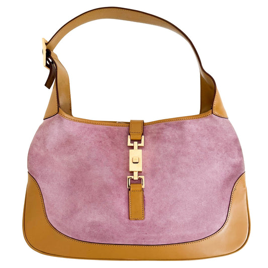 GUCCI Jackie Purple Suede/Brown Leather Shoulder Bag, in , Sold by HIVE PRELOVED - Shoulder Bags, ,