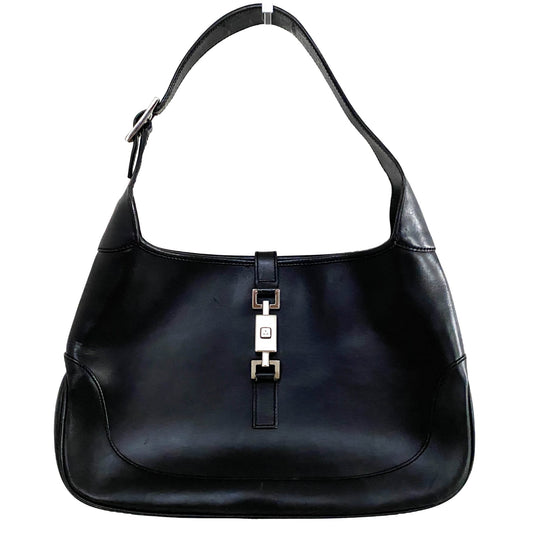 GUCCI Leather Jackie Shoulder Bag, Calfskin Leather in Black, Sold by HIVE PRELOVED - Shoulder Bags, ,