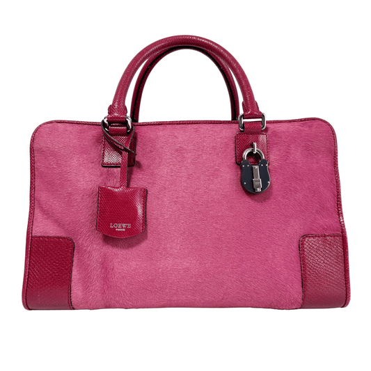 LOEWE Amazona36 Pink Pony Hair Handbag, in , Sold by HIVE PRELOVED - Handle Bags, ,