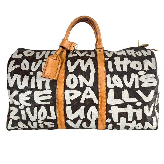 LOUIS VUITTON Monogram Graffiti Keepall 50 M92197, in , Sold by HIVE PRELOVED - Handle Bags, Travel bags,