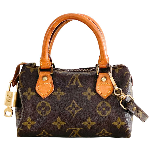 LOUIS VUITTON Nano Mini Speedy Monogram With Strap, in , Sold by HIVE PRELOVED - Crossbody bags, Handle Bags, Mini bags