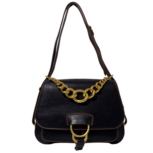 MIU MIU Archive Brown Leather Gold Chain Shoulder Bag, in , Sold by HIVE PRELOVED - Shoulder Bags, ,