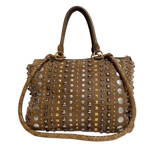 MIU MIU Vintage Studs Brown Tote Bag, in , Sold by HIVE PRELOVED - Shoulder Bags, Totes,