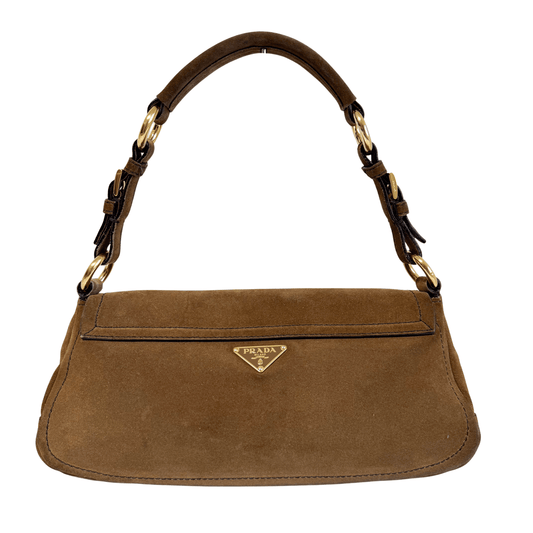 PRADA Vintage Brown Suede Shoulder Bag, in , Sold by HIVE PRELOVED - Shoulder Bags, ,