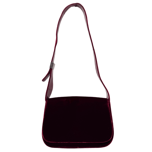 PRADA Vintage Burgundy Velvet Shoulder Bag, in , Sold by HIVE PRELOVED - Shoulder Bags, ,