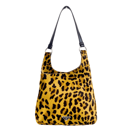 PRADA Vintage Leopard Print Pony Hair Hobo Bag, in , Sold by HIVE PRELOVED - Shoulder Bags, ,