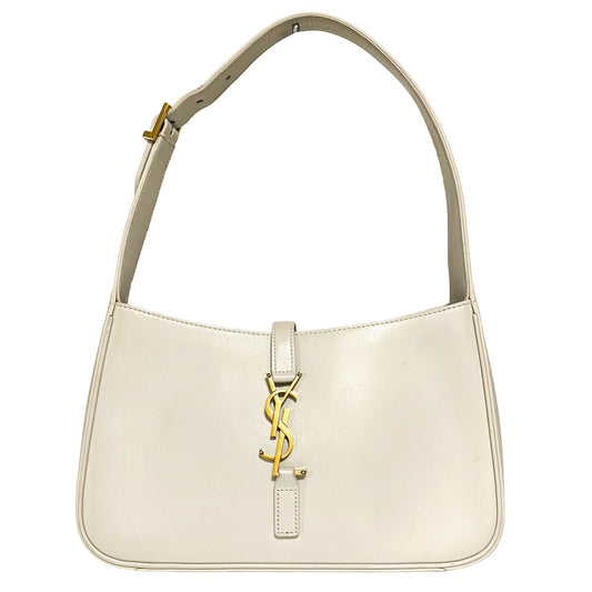 SAINT LAURENT Le 5 à 7 Mini Leather Hobo Shoulder Bag Ivory, in , Sold by HIVE PRELOVED - Shoulder Bags, ,