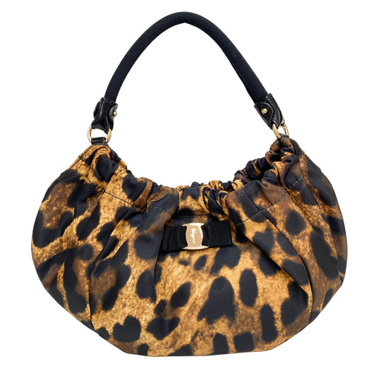 SALVATORE FERRAGAMO Vara Ribbon Leopard Print Nylon Shoulder Bag, in , Sold by HIVE PRELOVED - Shoulder Bags, ,